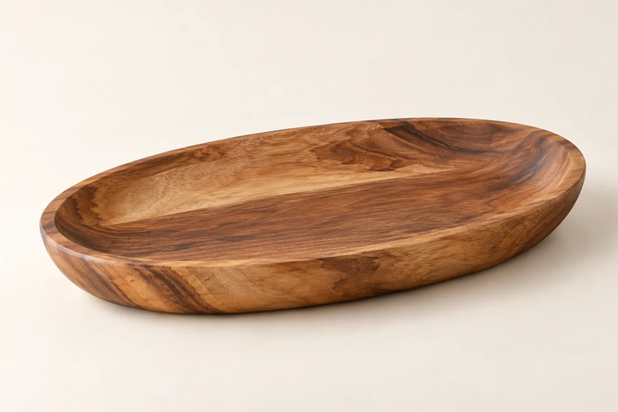 Gather Oval Fruit Tray in Natural Acacia